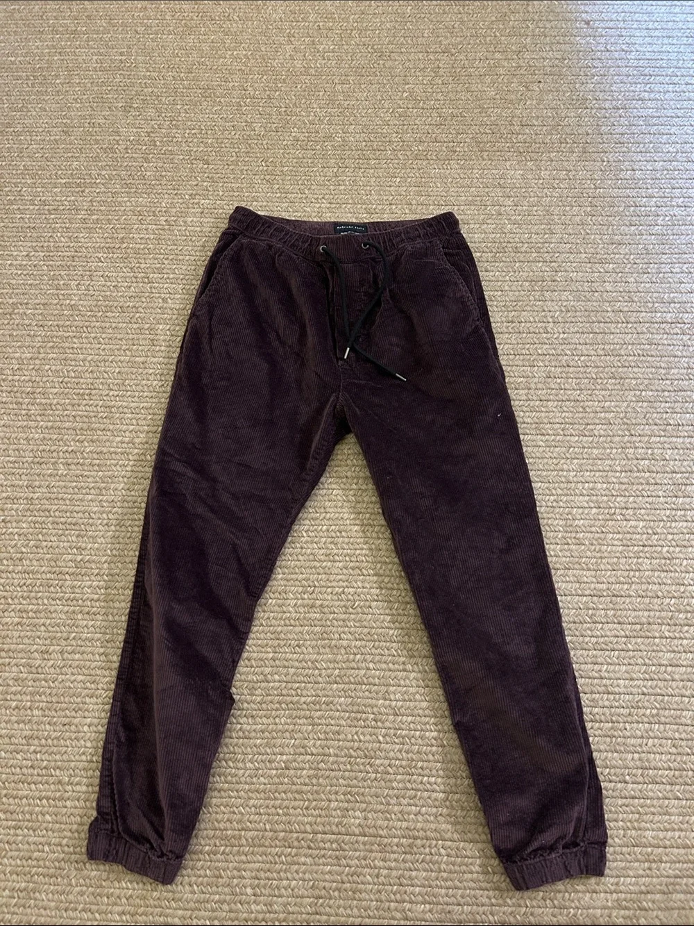 American Eagle Men’s size medium tall corduroy jogger in burgundy/dark purple